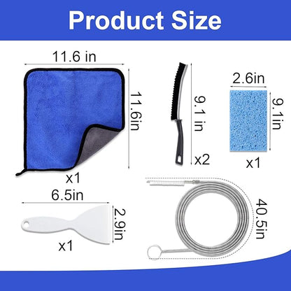 XANGNIER 6PCS Refrigerator Cleaning Brush Set – Complete Deep Clean Kit for Fridge Maintenance, Including Drain Holes, Door Seals, Shelves & Tight Spaces – Flexible, Durable Household Cleaning Tools