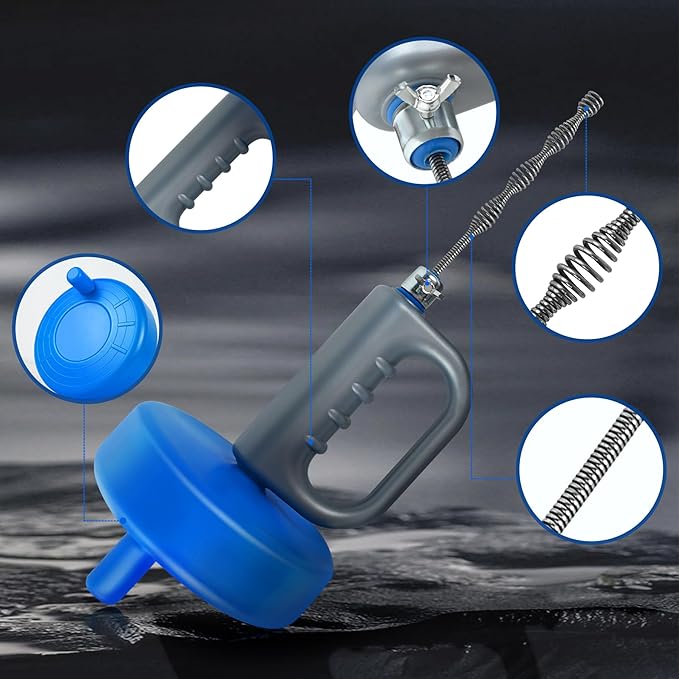 Drain Auger,32Ft Drain Snake Clog Remover,Flexible Snake Drain Hair Removal Tool,Pipe Drain Clog Remover,Plumbing Snake Pipe Blockage Dredging Tool,Bathroom Kitchen Sink Cleaner Tools