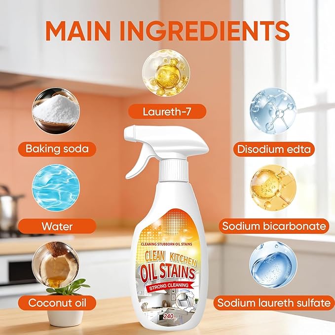 2PCS New Heavy-Duty Kitchen Degreaser Foam Cleaner, 2026 Clean Kitchen Oil Stains Spray, Multi-function Foam Cleaner Spray, Kitchen Degreaser & Cleaner for Multi-Surface Cookware & Countertop