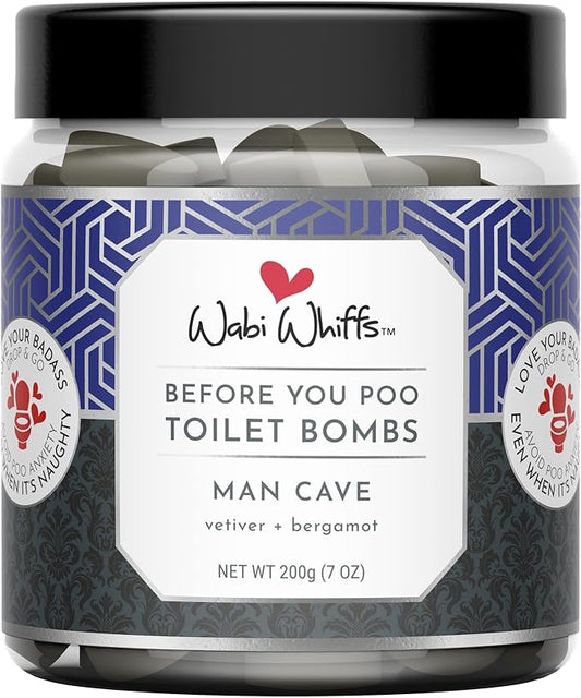 Fizzing Toilet Bombs – Man Cave | Natural Bathroom Deodorizer | Odor Eliminator Tablets For Freshness & Cleanliness | Eco-Friendly Septic Safe Tablets | 60 Count |