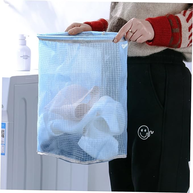 1pc Wall-mounted Folding Clothes Storage Basket Space-saving Laundry Hamper for Bathroom Bedroom Collapsible Design for Easy Storage Blue Efficient Clothing Organizer