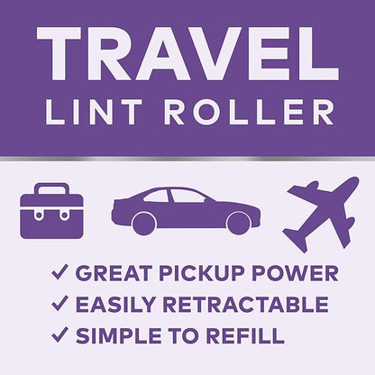 Scotch-Brite Retractable Lint Rollers 3-Pack, Portable Travel-Size Lint Removers for Pet Hair on Clothes, Furniture & Car, 3 in x 8.5 in Mini Rollers, 30 Sticky Sheets Each
