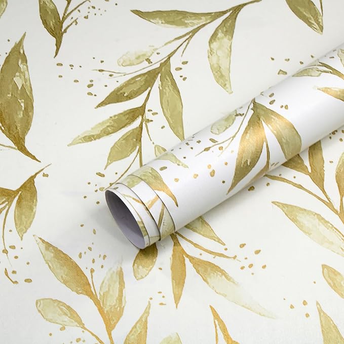 Livebor Leaf Peel and Stick Wallpaper Olive Leaf Contact Paper 17.7in x 393.7in Sage Floral Wallpaper Peel and Stick Floral Leaves Contact Paper Modern Farmhouse for Bedroom Neutral Decorative