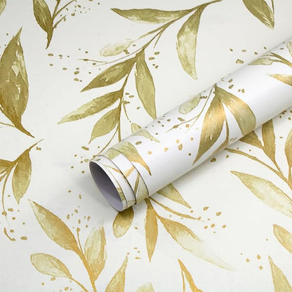 Livebor Leaf Peel and Stick Wallpaper Olive Leaf Contact Paper 17.7in x 393.7in Sage Floral Wallpaper Peel and Stick Floral Leaves Contact Paper Modern Farmhouse for Bedroom Neutral Decorative