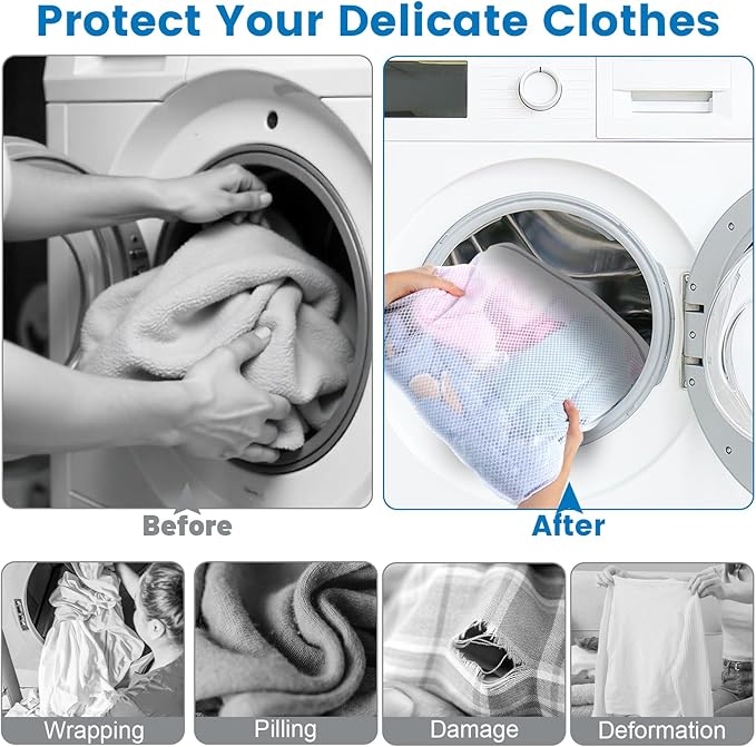 Dntorx 2 Pack XX-Large Mesh Laundry Bags for Delicates, 24 x 32 Inches Reusable Laundry Bag Durable Wash Bags for Washing Machine for College, Family, Travel, Storage