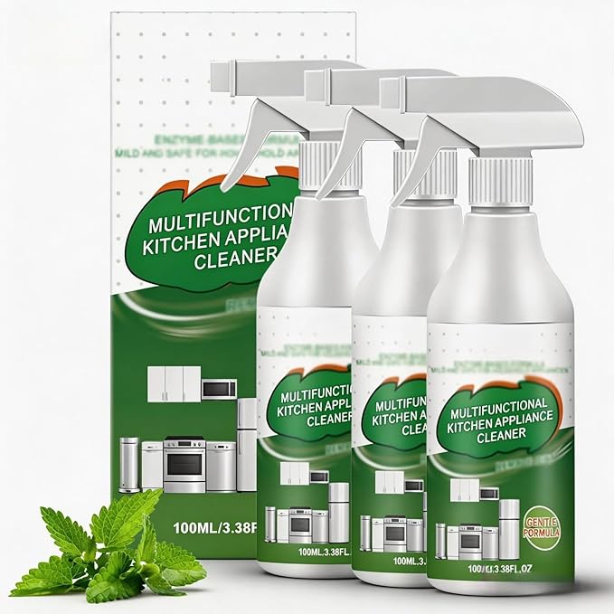 Multi-Purpose Enzyme Foam Cleaner, Versatile – Kitchen & Home, Powerful Multipurpose Kitchen Appliance Cleaner Spray, Kitchens Cleaners Spray, Powerful Cleaning, Effortless Shine (3PCS)