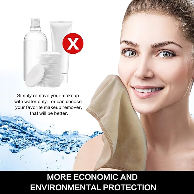 SINLAND Microfiber Facial Cloths Fast Drying Washcloth 12inch x 12inch (10pack, Cream)