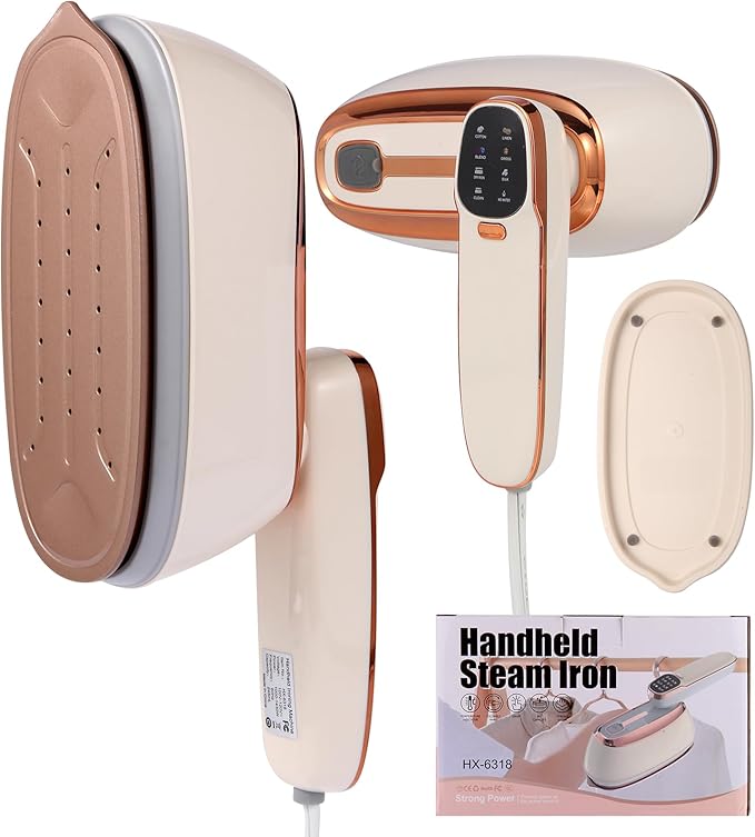 Portable 1500W Handheld Garment Steamer – 20s Rapid Heat-Up, 17 Steam Vents, 8 One-Touch Fabric Modes, 260 mL Tank for Home, Travel & Business