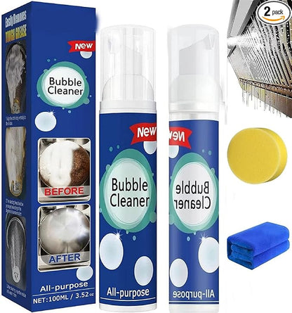 All Purpose Rinse Cleaning Spray, Bubble Cleaner Foam Spray, Foaming Heavy Oil Stain Cleaner Kitchen Spray, Foam All-Purpose Household Cleaners Cleaning Supplies (100ml*2)