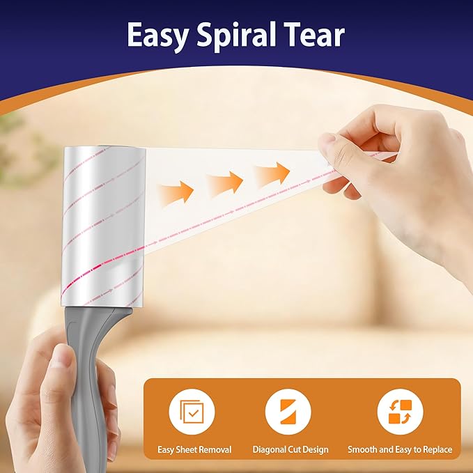 Lint Rollers for Pet Hair Extra Sticky，Portable Pet Lint Remover for Clothes, Sofa Bed, Car Seat, and More-(b440)