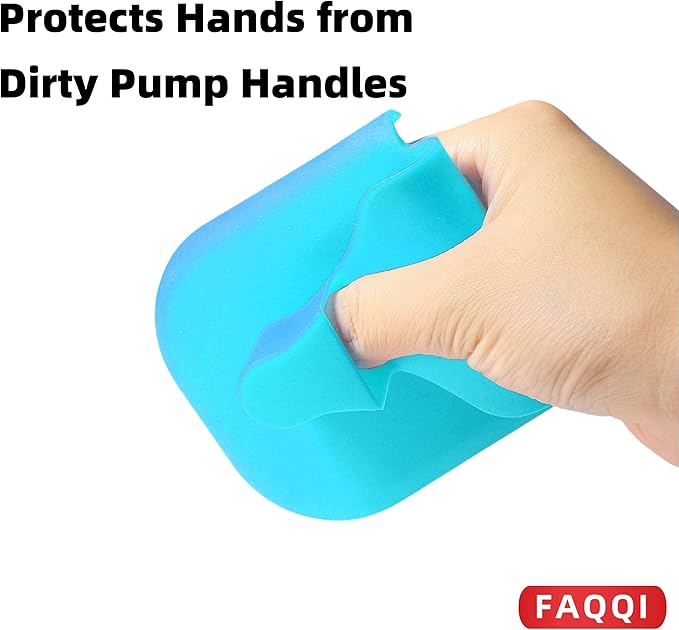 Blue Reusable Silicone Fuel Glove-Silicone Glove for Pumping Gas-Protect Hands from Filthy Gas Pump Handles and Keypads, Durable and Universal