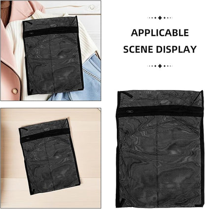 CHILDWEET Black Mesh Laundry Bag for Delicates 15.6X15.6 Inch Breathable Washing Bag for Washing Machine Use and Travel Clothes Storage Organizer