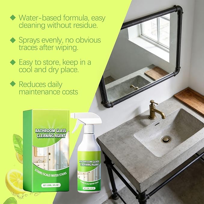 Bathroom Cleaner, Multipurpose Spray, 9.3x11.8cm, Tub Cleaner Spray, Anti-Fog Home Supplies, Porcelain Glass Care, For Grout, Toilet Bowl, Sink, Countertop, Kitchen, RV
