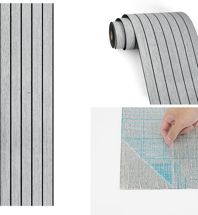 Wallercity Gray/White Wood Slat Wall Panel for Walls Self Adhesive Noise Cancelling Wood Panels for Bedroom Living Room Peel and Stick Acoustic Decorative 3D Sound Absorbing Wall Paneling 11.7''x118''