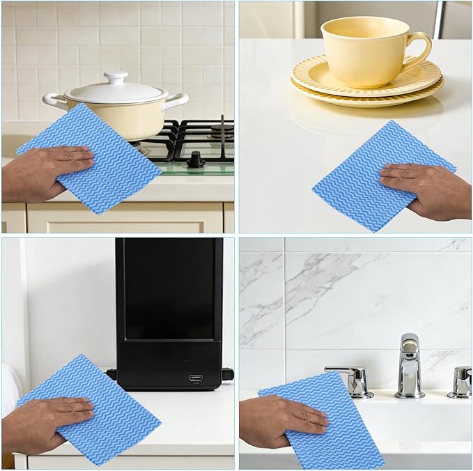 Disposable Cleaning Towels Disposable Cleaning Towels, Reusable Towel,Handy Clean Wipes, 50 Count/Pack, Red