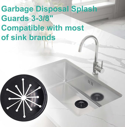 2pcs 3-3/8" Garbage Disposal Splash Guard, Quiet Garbage Guard Disposal Drain Cover Garbage Disposals Rubber Drain Plugs Sink Splash Guard Replacement (Style B)