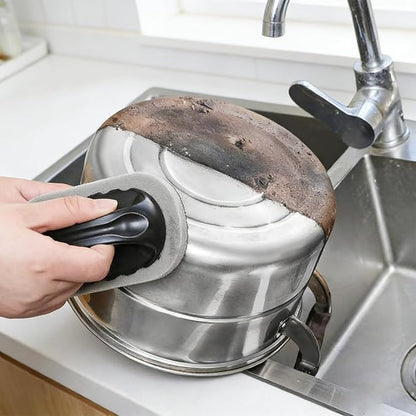 Scrub Sponge with Handle, Scrubbing Pad for Stubborn Stains on Pots Pans & Kitchen Surfaces (2pcs)