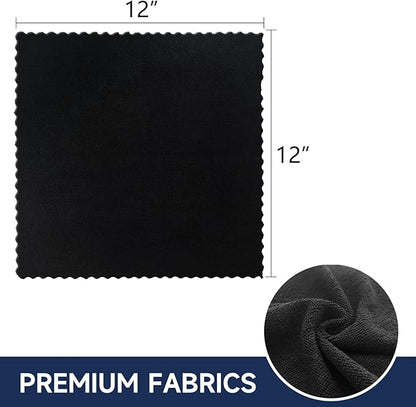 MRD's Home 12" x 12" Black Microfiber Cleaning Cloth,40Pack Multi-Purpose Reusable Cleaning Cloth Wipes Rags,Lint Free,Scratch & Streak-Free Cloth Black Microfiber Towels for Car House Wash