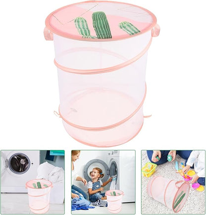 Ciieeo Foldable Laundry Hamper Multi-use Clothes Storage Organizer for Toys Supplies Pet Items Space-saving Net Basket Lightweight Portable Design for Bedroom Bathroom Storage