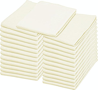 Flour Sack Tea Towel for Crafts | Kitchen Dish Cotton Blank Towel for Embroidery | Baking Bread Proofing Linen Cover | Thick Absorbent Quick Dry | 24 Pack 15"x25" Natural