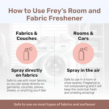 Frey Fabric Freshener Spray – Pack of 2 | Linen Spray Deodorizer for Laundry | Jasmine Rose | 2oz Bottles