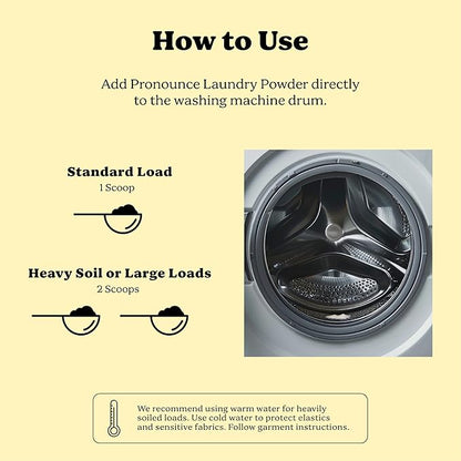 Pronounce Laundry Detergent Powder Alternative | Cleaner Ingredients. Safer for Sensitive Skin. Stain + Smell Fighting. With Essential Oils. HE Safe - 120 Loads (Lemon).