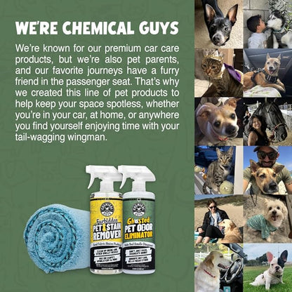 Chemical Guys Ghosted Pet Odor Eliminator 32 Oz Pet Smell Neutralizer For Car Interior, Carpet, Upholstery, Fabric Seats, Home, Furniture, Citrus Scent Spray Cleaner