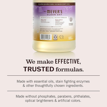 MRS. MEYER'S CLEAN DAY Liquid Laundry Detergent, Infused with Essential Oils, Compassion Flower, 64 oz - Pack of 2 (128 Loads)