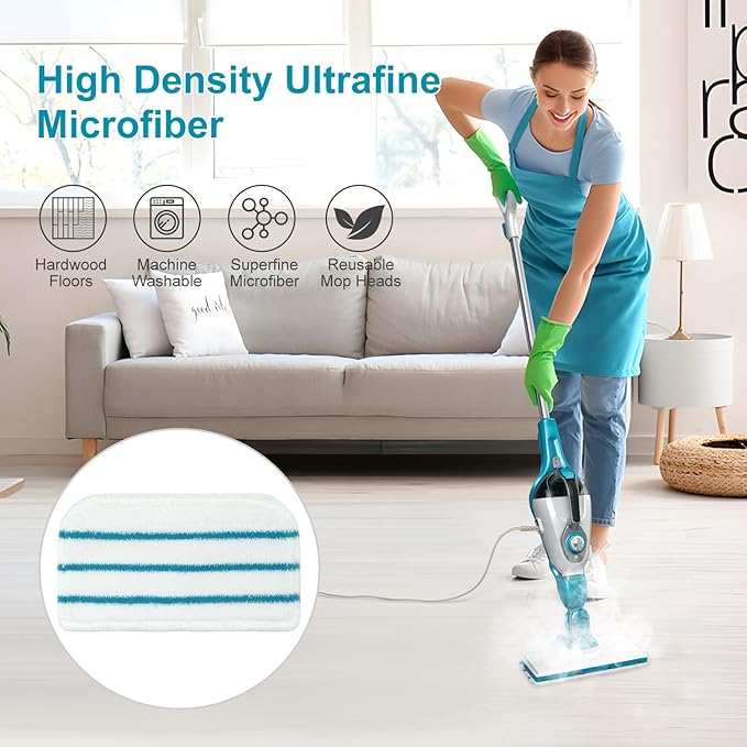 Steam Mop Pads Replacement Compatible with Black Decker Steam Mop SM1600, SM1610, SM1620, HSM13E1, HSMC1300FX, HSMC1321, HSMC1361SG Cleaner Black and Decker Steam Mop Replace Pads for Floor Cleaning