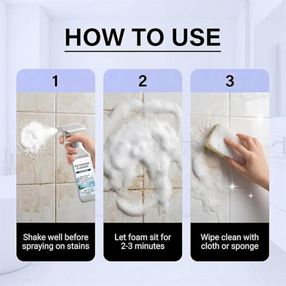 2026 Scale Remover Bathroom Cleaner,3.38oz Bathroom Cleaner Foam Spray,Powerful Bathroom Descaler Foam Cleaner,Multi-Surface Shower Foame,for Tiles,Glass,Stainless Steel,Toilets,Natural Stone (3)