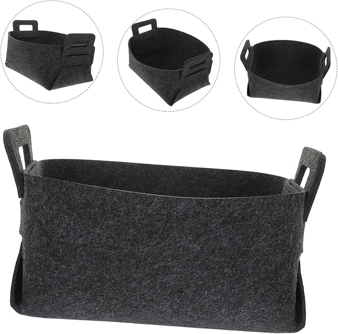 Healifty Foldable Laundry Basket Hamper for Clothes and Organizer Portable Storage Bin for Home and Outdoor Use Space Saving Collapsible Hamper with Sturdy Felt Material Grey