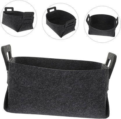 Healifty Foldable Laundry Basket Hamper for Clothes and Organizer Portable Storage Bin for Home and Outdoor Use Space Saving Collapsible Hamper with Sturdy Felt Material Grey