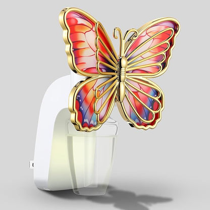Hohean Wall Fragrance Plug in Compatible with Bath and Body Works WallFlower, Scent Diffuser with Night Light, ETL Certified, Long Lasting Scented Warmer Diffuser Home Office (Red Butterfly)