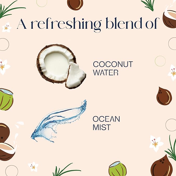 Glade Odor Fighting Soft Mist Air Freshener Room Spray, Coconut Water & Beach Grass, 7.3 oz., 6 count