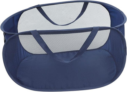 PRETYZOOM Foldable Mesh Laundry Basket with Handles Large Clothes Hamper for Bedroom Bathroom Nursery and Living Storage Convenient Portable Laundry Organizer