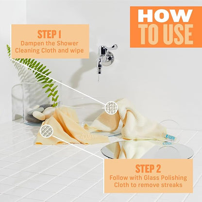 E-Cloth Microfiber Cleaning Cloth Shower Kit - Microfiber Cloths for Cleaning Bathrooms - Washable, Reuseable Cleaning Cloths with 100 Wash Guarantee - 1 Pack