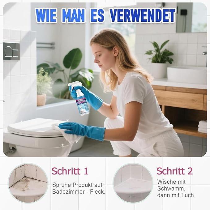 2025 New Bathroom Descaler Foam Cleaner, Upgrade 4.2 floz Bathroom Descaler, Stubborn Stains Cleaner, All Purpose Rinse Cleaning Foam Spray (1, 2pcs)