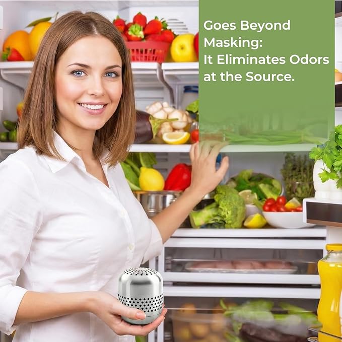 Refrigerator Deodorizer – Lasts for 10 Years, Long-Lasting Odor Eliminator for Fridge, Closet, Car -More Effective Than Baking Soda Charcoal Air Purifier - Nano Catalyst Technology (1 Pack)