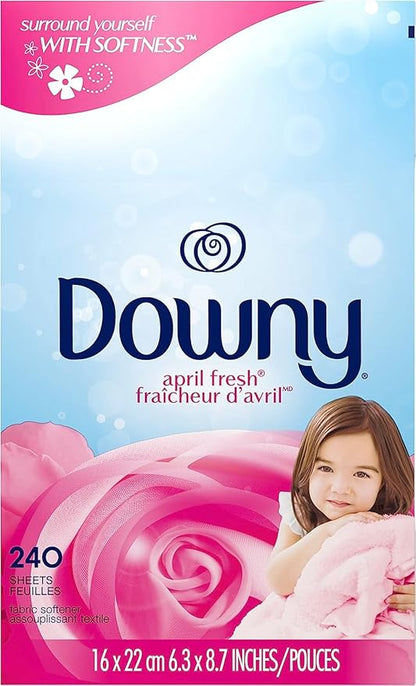 Downy Fabric Softener Dryer Sheets, April Fresh, 240 Count