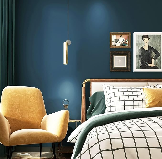 Safiyya 118"x17.7" Dark Blue Peel and Stick Wallpaper Blue Contact Paper Solid Color Removable Self Adhesive Wallpaper Decorative Vinyl Rolls for Wall Furniture