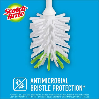 Scotch-Brite Glass and Water Bottle Brush, Long-Lasting,Safe on Glassware,Shaker Bottles,Food Processors & More,Non-Slip Handle, Durable,Reusable,Clean in Top Rack of Your Dishwasher (Pack of 6)