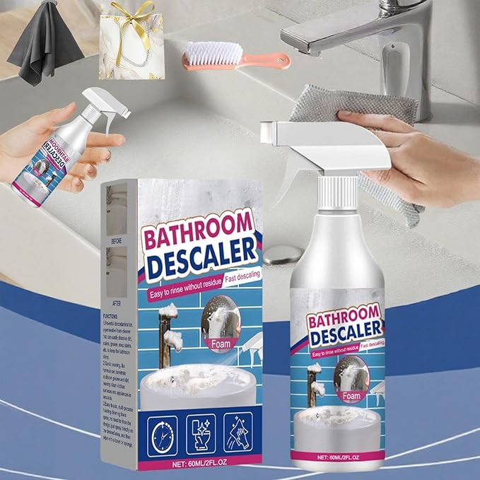 Bathroom Descaler Foam Cleaner, Bathroom Descaler Foam Cleaner Spray, All Purpose Rinse Cleaning Foams Spray, for Toilet Bath Shower Glass Sink Cleane (1, Pcs)