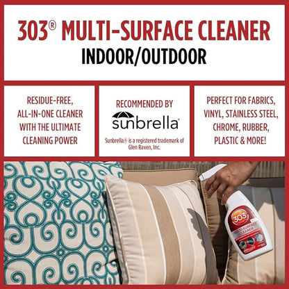 303 Multi-Surface Cleaner - Safely Cleans All Water Safe Surfaces - Ultimate Cleaning Power - Rinses Residue Free - Recommended By Sunbrella, 16 fl. oz. (30445CSR) Packaging May Vary