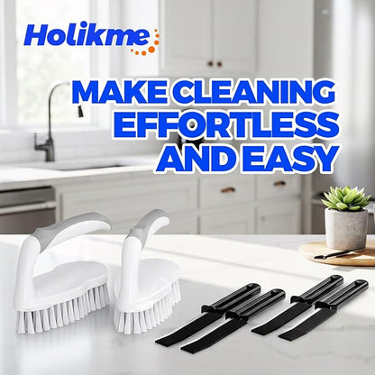 Scrub Brush - 6 Pack, Scrub Brushes for Cleaning, Heavy-Duty Scrub Brush, Stiff Bristles Cleaning Brush, for Kitchen, Bathtub, Floor and Wall Surfaces, Green