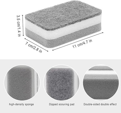 Sponge Individually Wrapped, Kitchen Dishwashing Sponges Bulk, Non Scratch Dishes Scouring Pad, Odor-Free Cleaning Sponge Wipes Scrubber Suitable for Travel Camping Apartments(36 Pack)