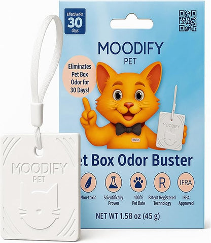 MoodifyPet Cat Litter Odor Eliminator | 30-Day Non-Toxic, Fragrance-Free Pet Odor Absorber | Safe for Cats, Kids & Homes | Advanced Tech Neutralizes Odors Naturally
