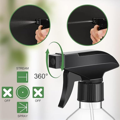9 Pack 16oz/500ml Plastic Spray Bottle Bulk for Plant Small Spray Bottle Fine Mist Water Sprayer Upgraded Adjustable Nozzle Refillable Empty Containers for Cleaning, Hair, Cooking(Clear)