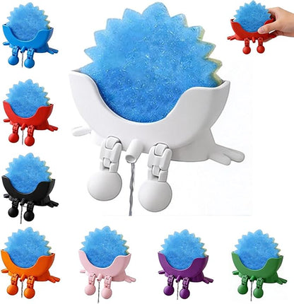 Cute Hanging Sponge Holder with Drainage, Peeing Scrub Sponge Holder, Ponge Holder for Kitchen Sink, Funny Sponge Stand for Kitchen Sink, 3D Printing Countertop Sponge Holders (A)
