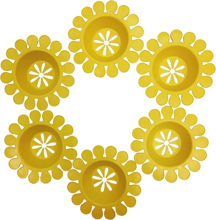 Compac Sink Daisy Scented Kitchen Sink Strainer infuses & Freshens Your Sink, Must Have Kitchen Sink Accessories, Sink Drain Strainer - Catcher, Yellow, Lemon Scent, 6 Count, (3 Packs of 2)