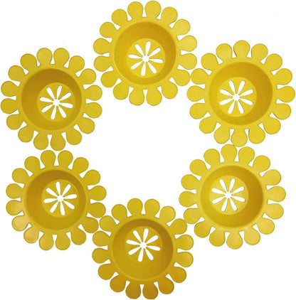 Compac Sink Daisy Scented Kitchen Sink Strainer infuses & Freshens Your Sink, Must Have Kitchen Sink Accessories, Sink Drain Strainer - Catcher, Yellow, Lemon Scent, 6 Count, (3 Packs of 2)